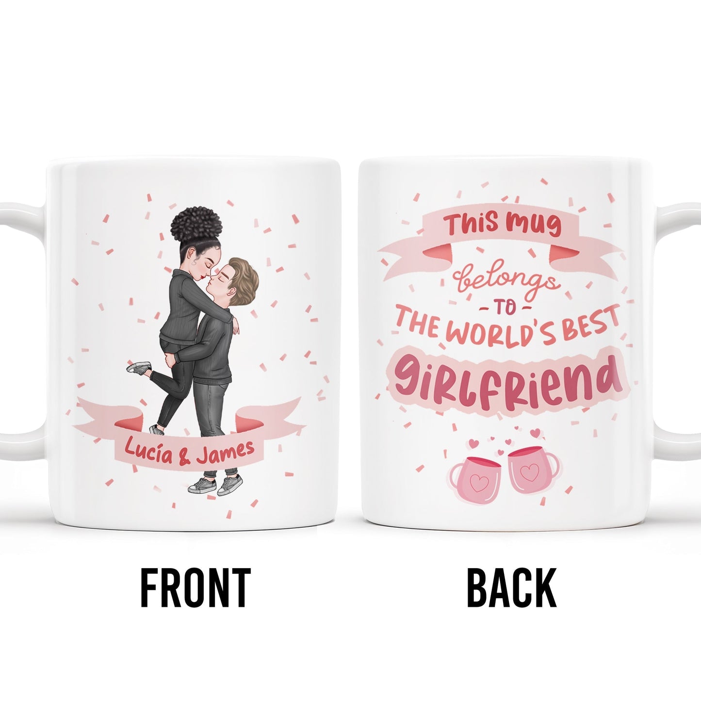 World's Best Girlfriend Romantic Couple Design - Personalized Custom Coffee Mug - CPL218_MG