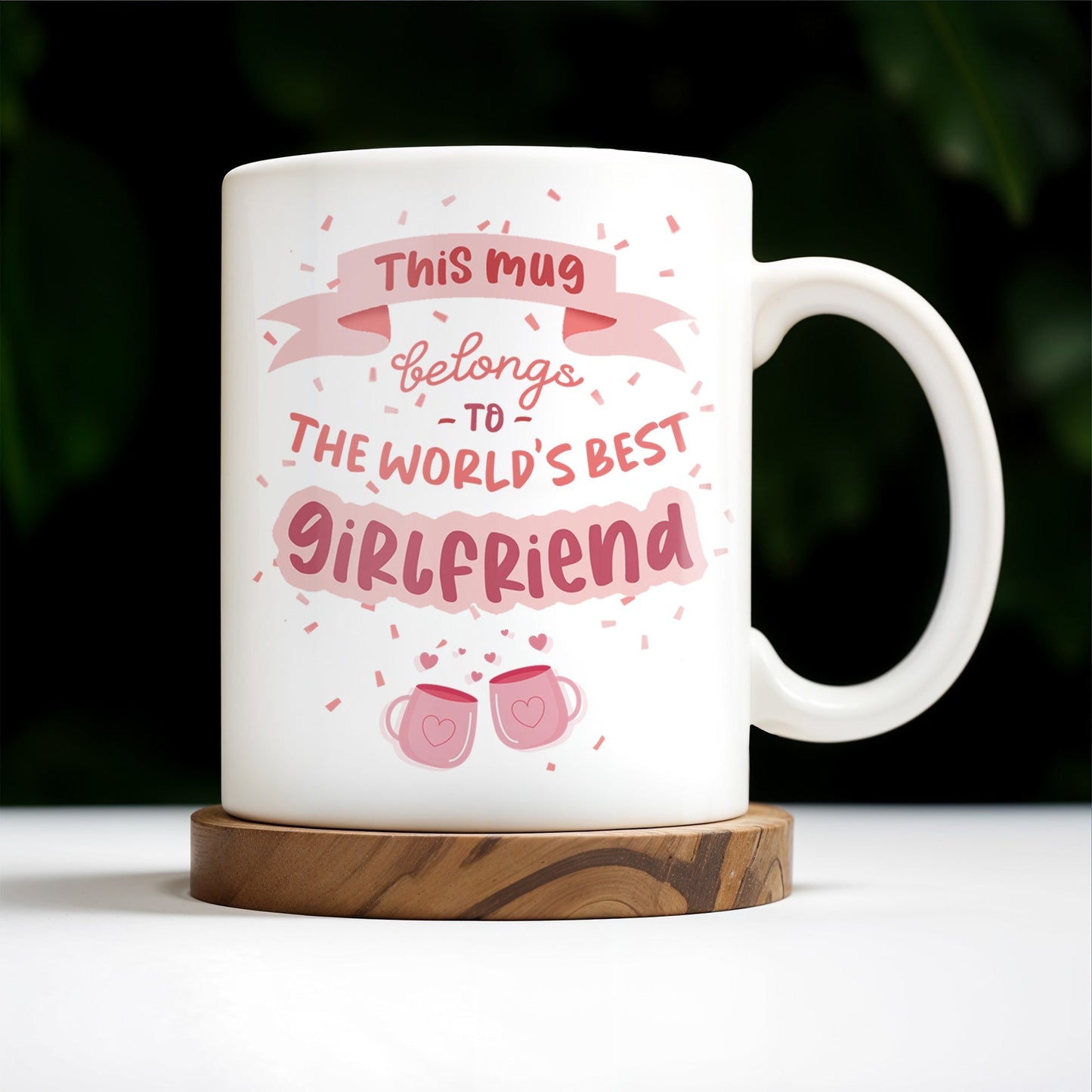 World's Best Girlfriend Romantic Couple Design - Personalized Custom Coffee Mug - CPL218_MG