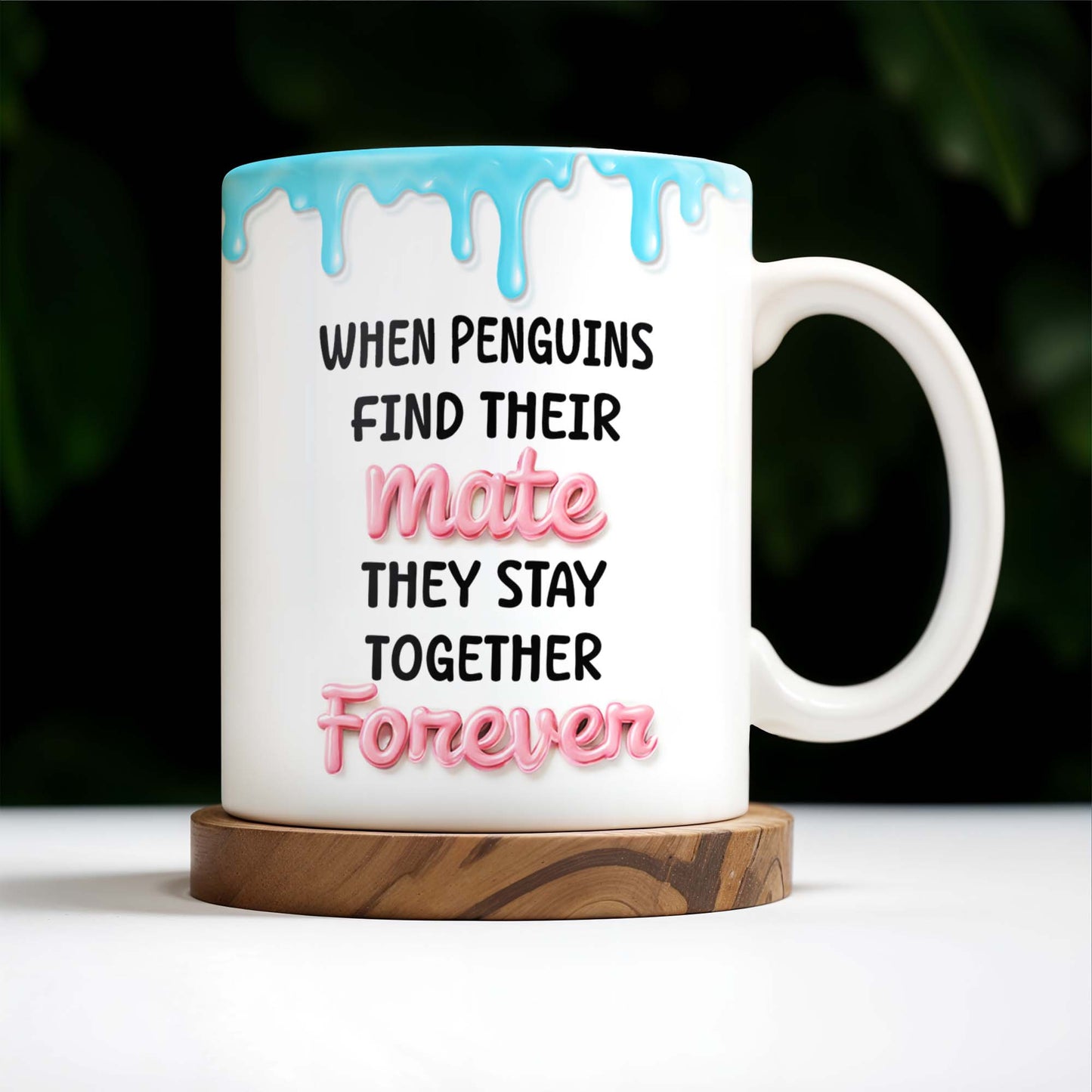 Penguin Mate Forever Love Custom Mug - Personalized Custom Coffee Mug - CPL223_MG