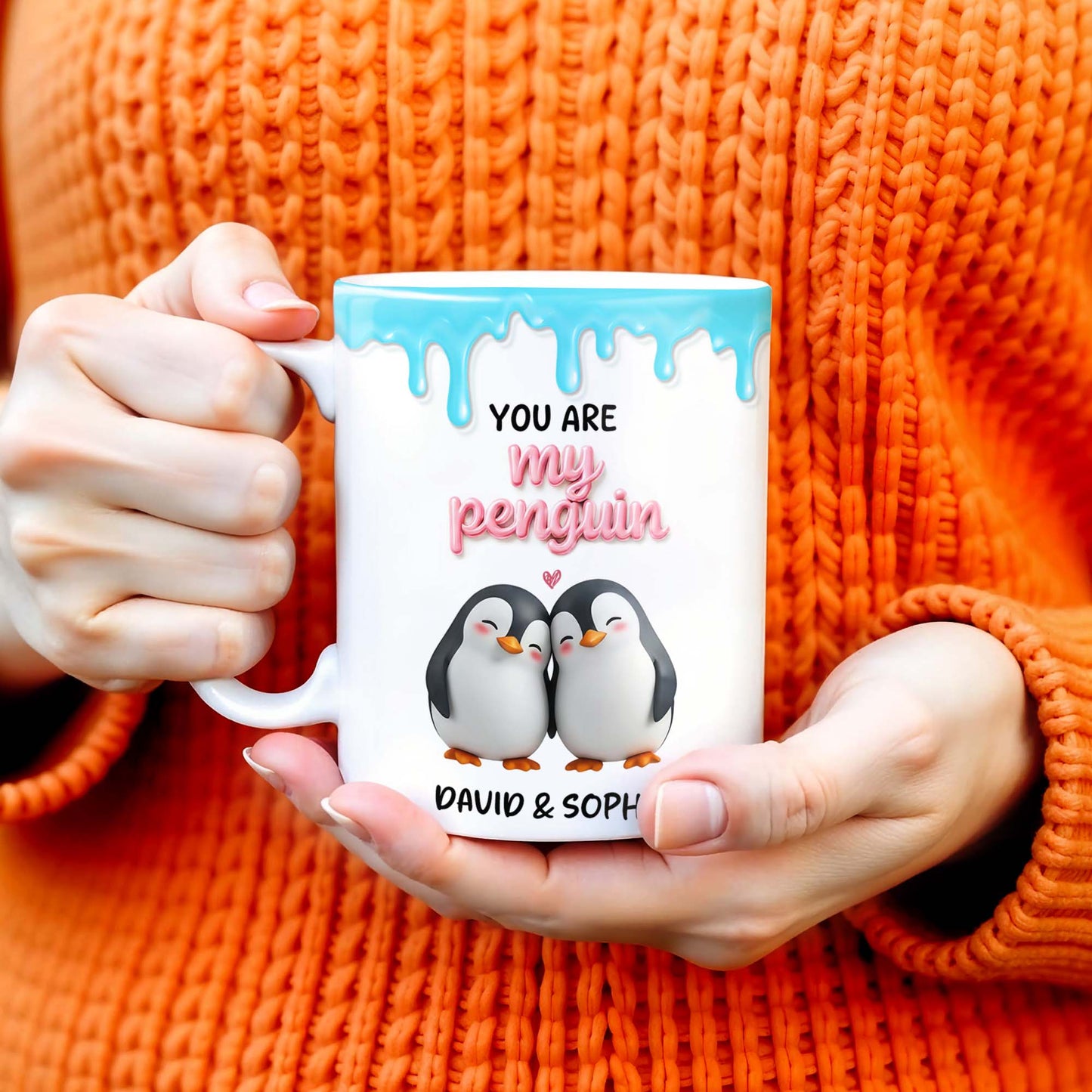 Penguin Mate Forever Love Custom Mug - Personalized Custom Coffee Mug - CPL223_MG