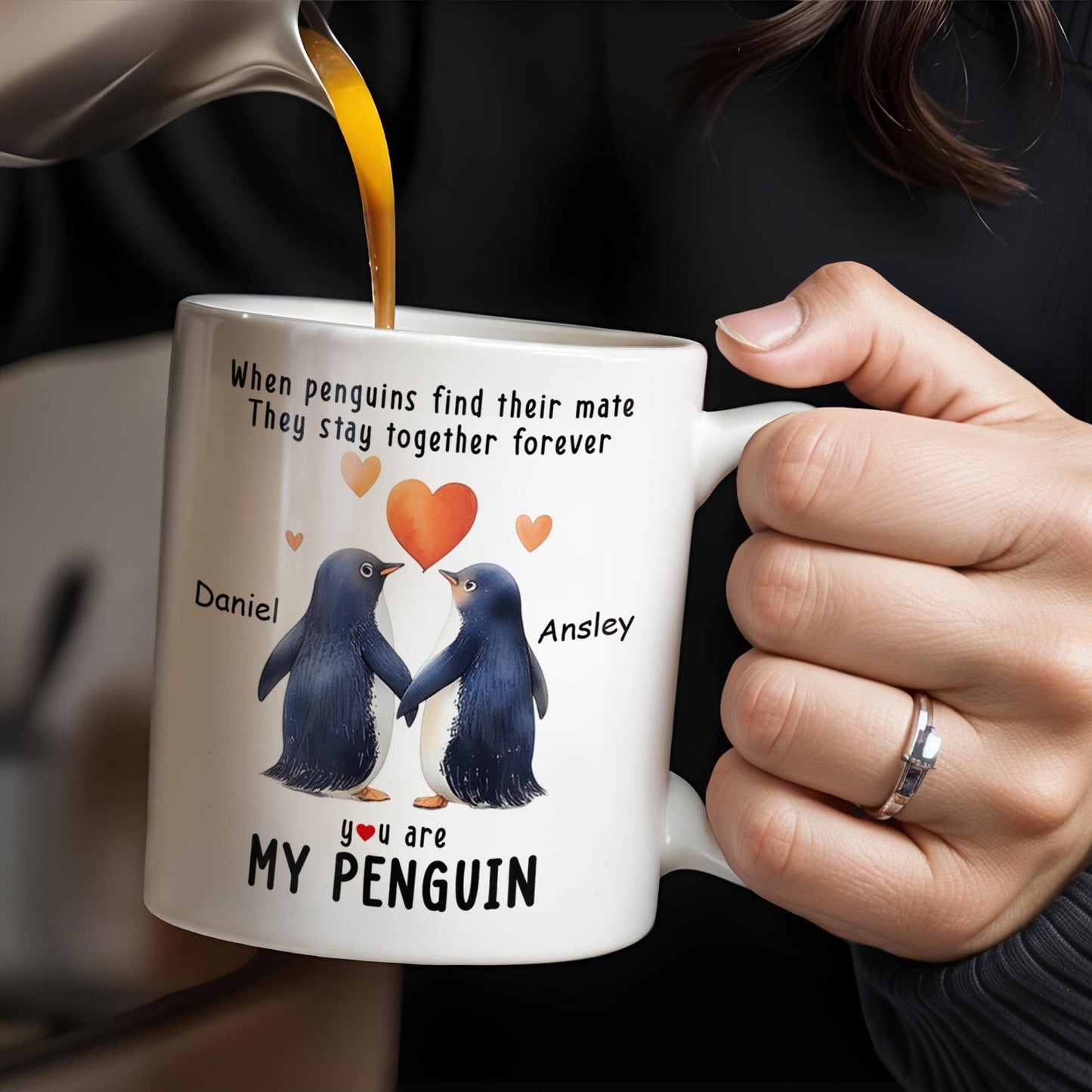 When Penguins Find Their Mate, They Stay Together Forever - Personalized Custom Coffee Mug - CPL225_MG