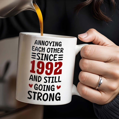 Annoying Each Other Since And Still Going Strong Hearts - Personalized Custom Coffee Mug - CPL240_MG