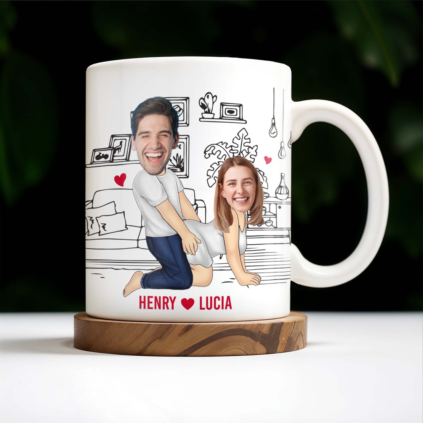 Never Let Me Down, Never Give Up On Me Couple Love - Personalized Custom Coffee Mug - CPL249_MG