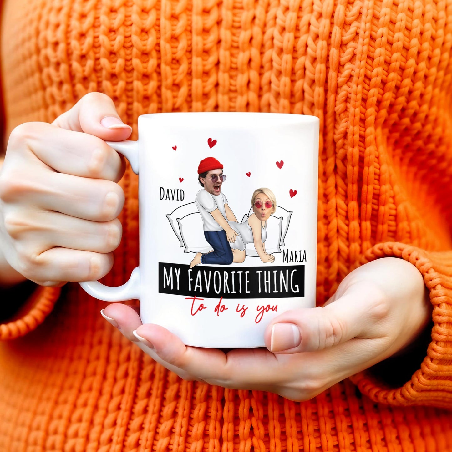My Favorite Thing Romantic Cartoon Couple Mug - Personalized Custom Coffee Mug - CPL257_MG