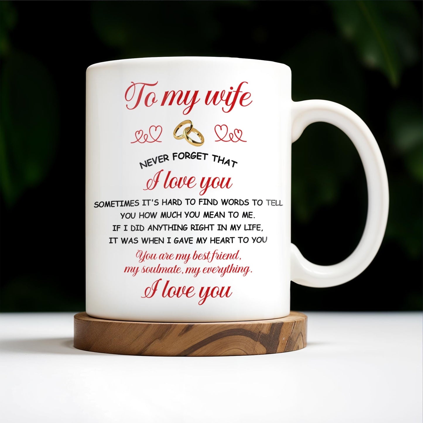 Never Forget That I Love You, Romantic Couple With Bouquet - Personalized Custom Coffee Mug - CPL258_MG