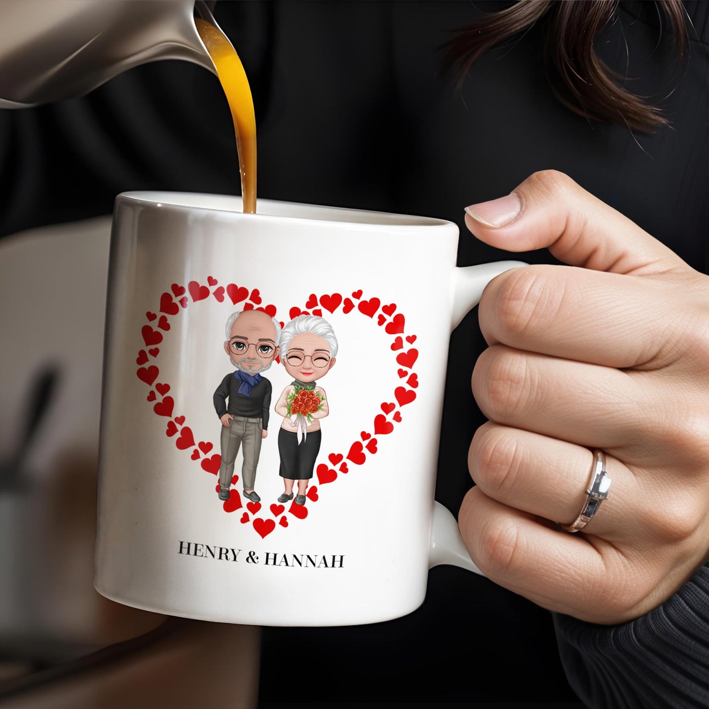 To My Husband Forever Love Message With Hearts And Couple - Personalized Custom Coffee Mug - CPL262_MG