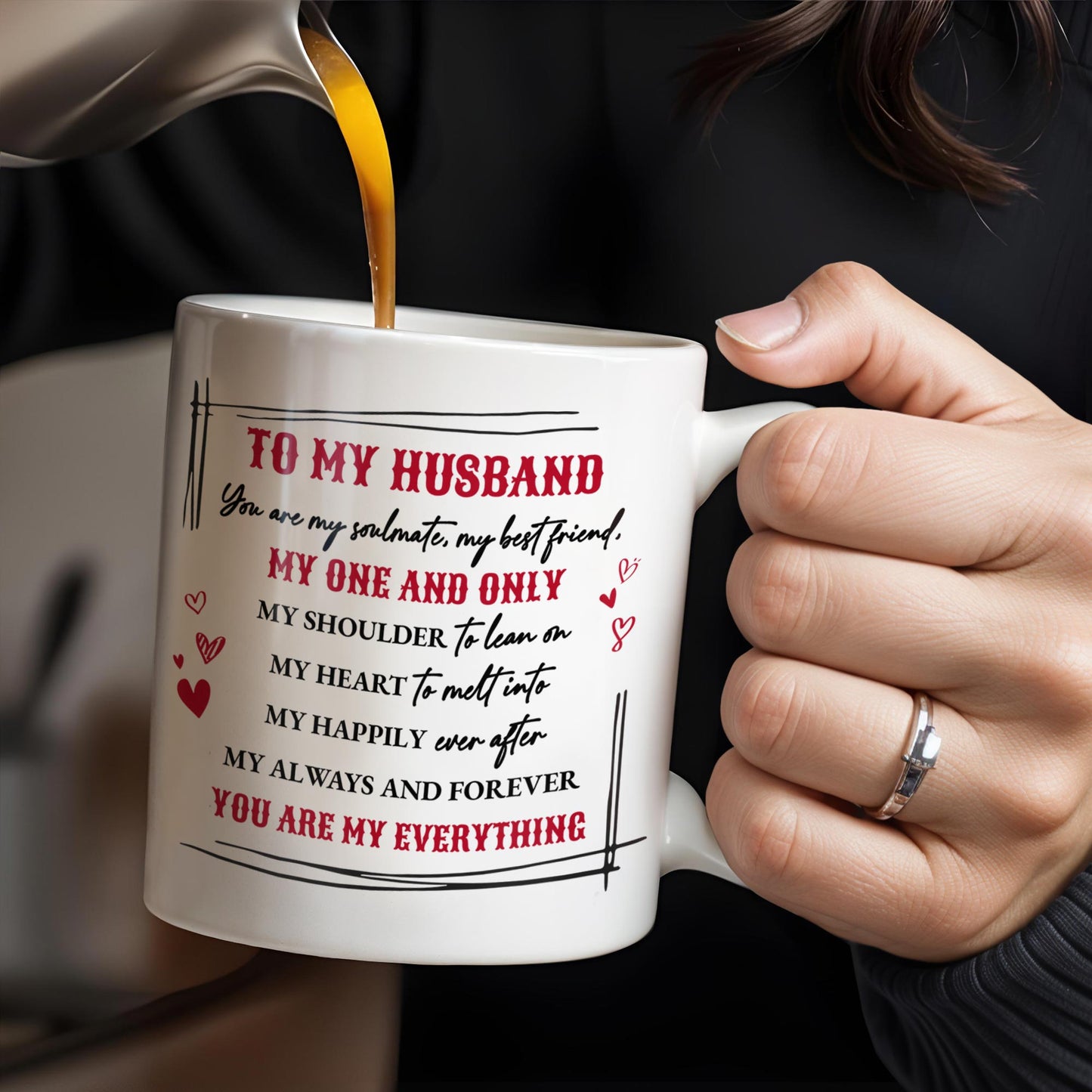 To My Husband You Are My Everything, Romantic Skyline and Couple Design - Personalized Custom Coffee Mug - CPL267_MG