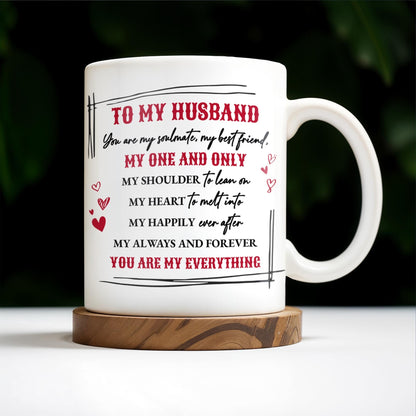 To My Husband You Are My Everything, Romantic Skyline and Couple Design - Personalized Custom Coffee Mug - CPL267_MG