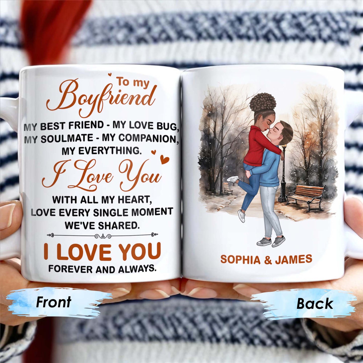 To My Boyfriend Soulmate And Companion Love Message - Personalized Custom Coffee Mug - CPL269_MG