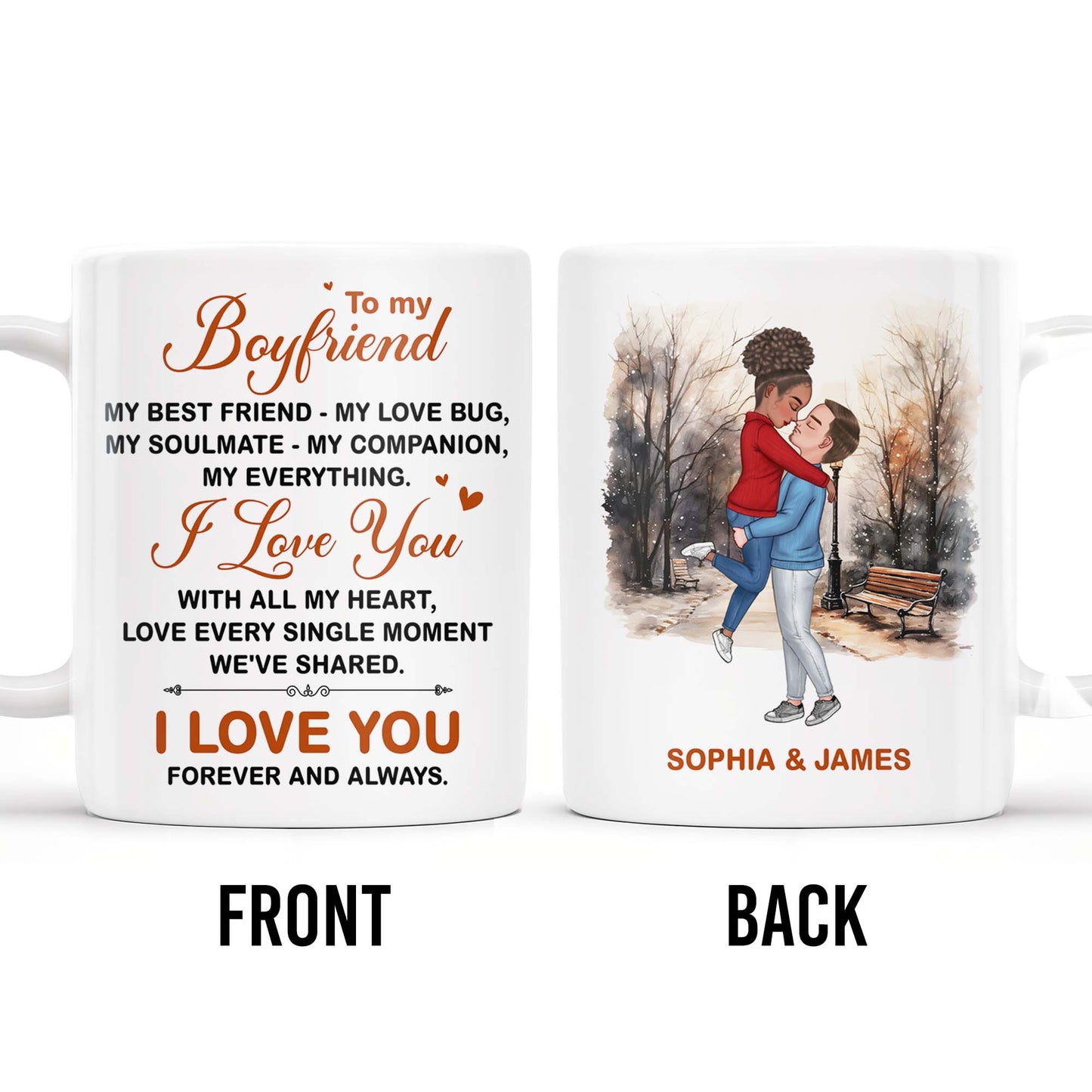 To My Boyfriend Soulmate And Companion Love Message - Personalized Custom Coffee Mug - CPL269_MG