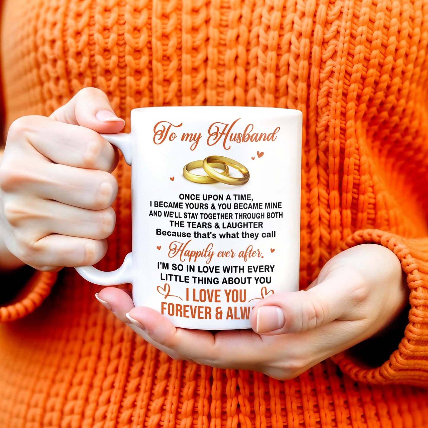 To My Husband Forever & Always With Love - Personalized Custom Coffee Mug - CPL273_MG
