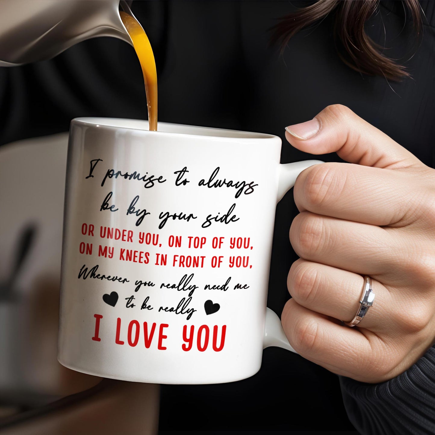 Eternal Promise To Be By Your Side, Romantic Couple Design - Personalized Custom Coffee Mug - CPL280_MG
