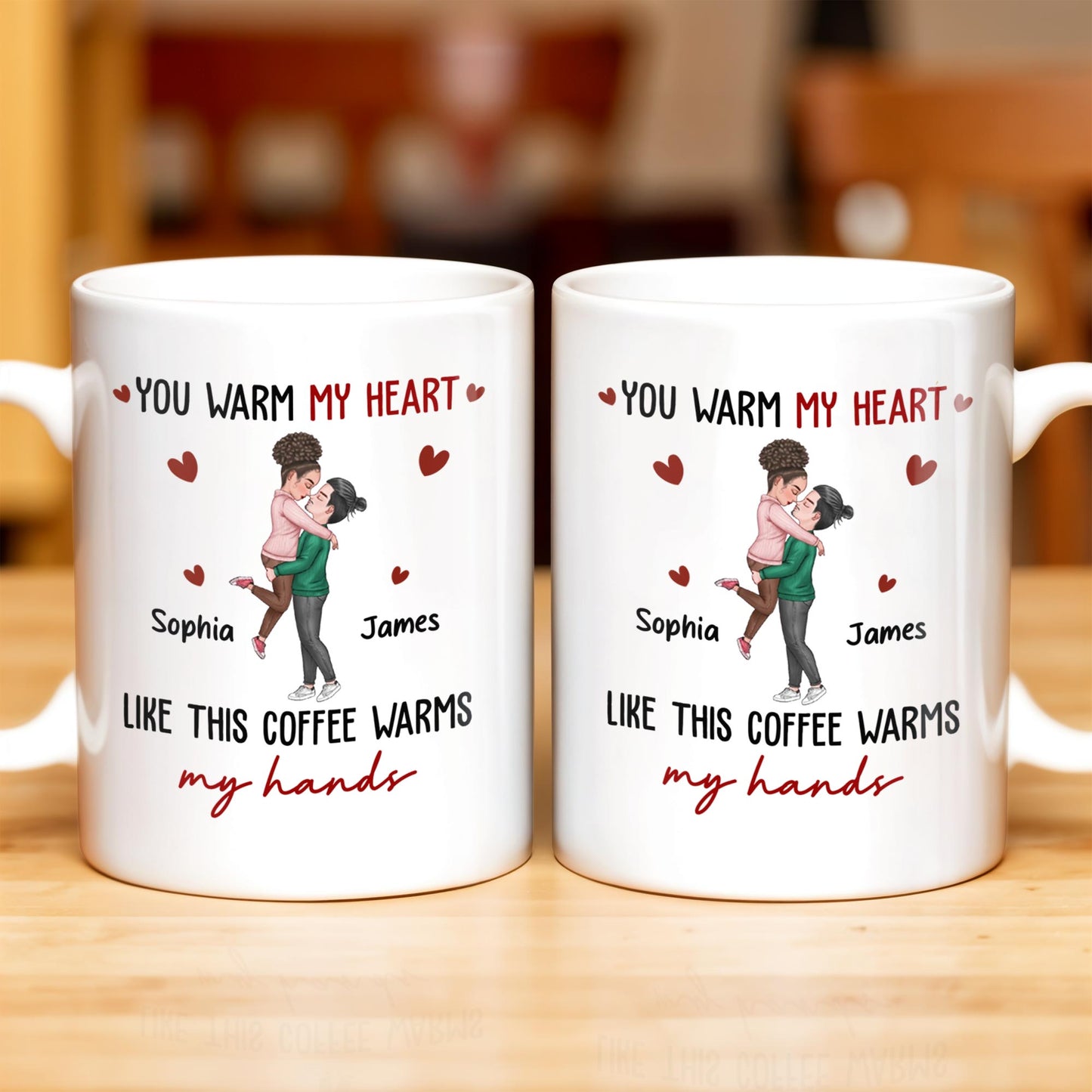 Warm My Heart Coffee Warms My Hands Mug - Personalized Custom Coffee Mug - CPL281_MG