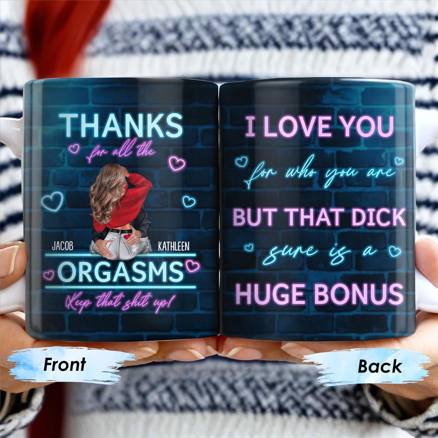 Thanks For All The Pleasures, Your Lovin' Is A Huge Bonus - Personalized Custom Coffee Mug - CPL284_MG