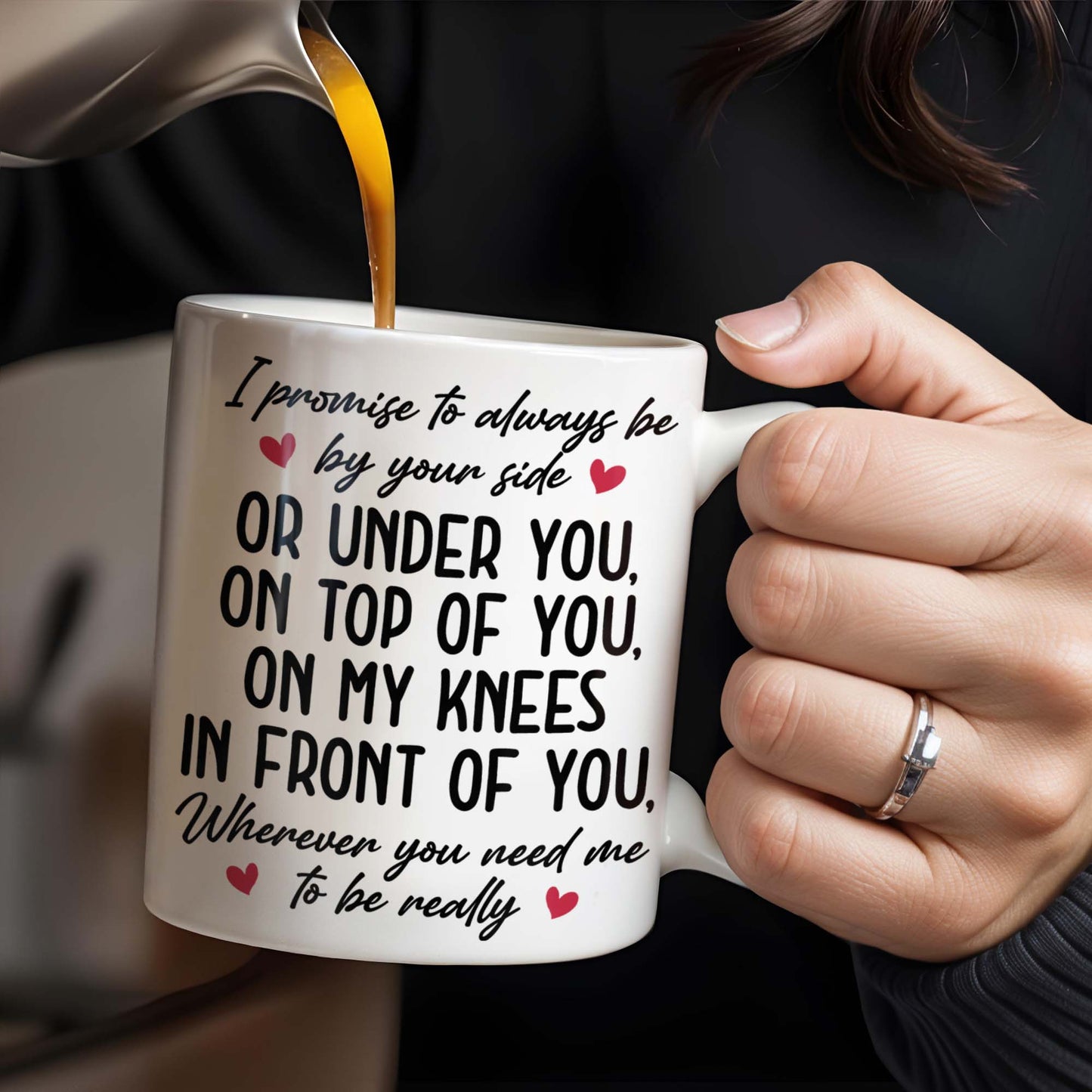 Romantic Commitment Message With Couple And Cityscape - Personalized Custom Coffee Mug - CPL293_MG