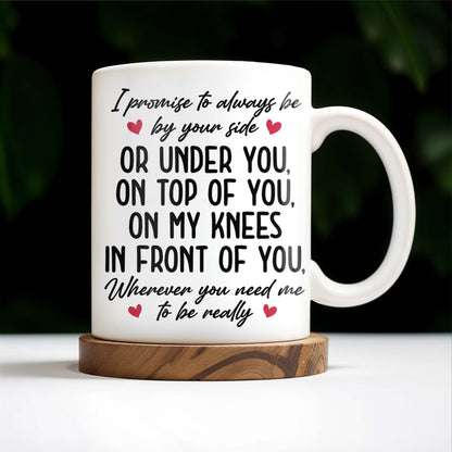 Romantic Commitment Message With Couple And Cityscape - Personalized Custom Coffee Mug - CPL293_MG