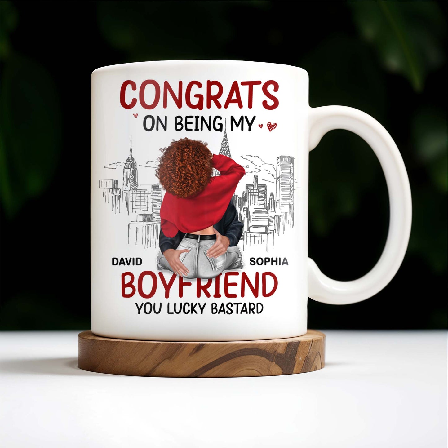 Congrats On Being My Love Cityscape Design - Personalized Custom Coffee Mug - CPL302_MG