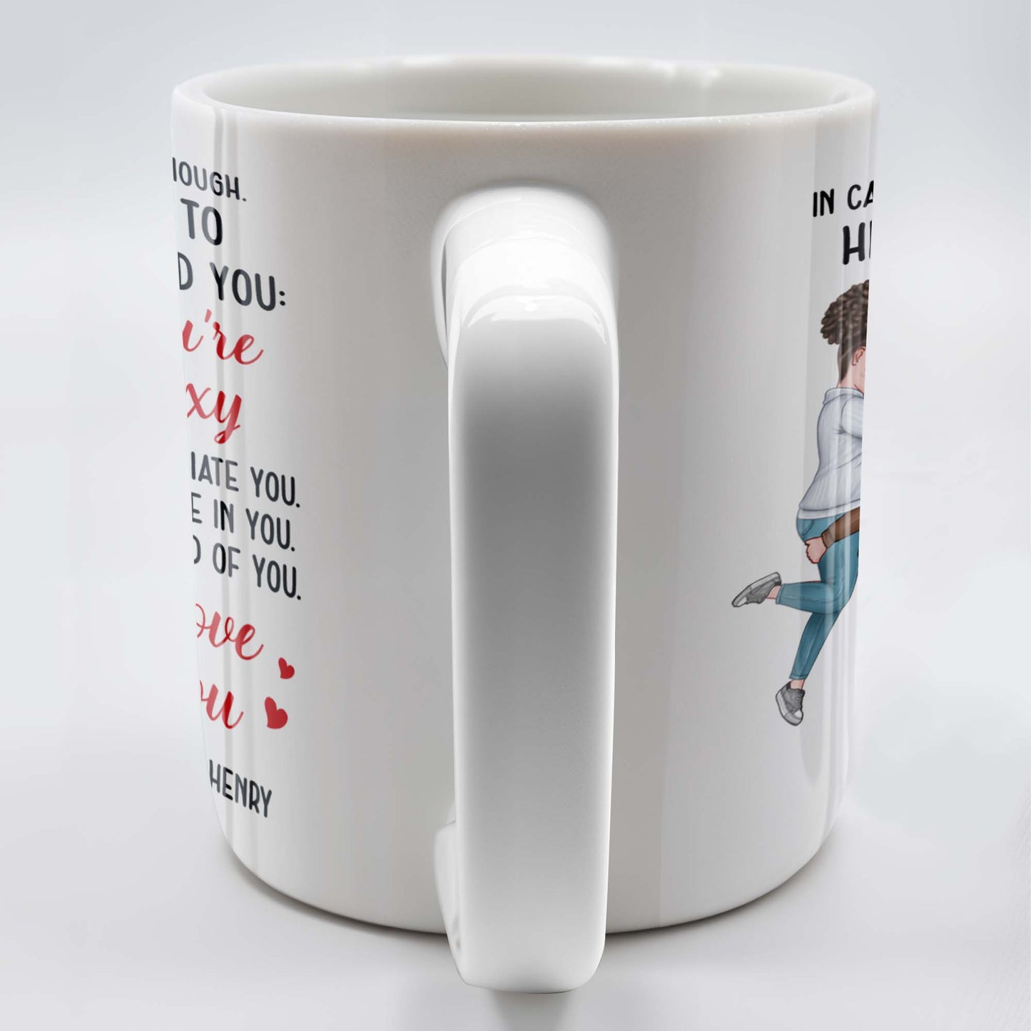 Romantic Couple Hugging Reminder I Love You Mug - Personalized Custom Coffee Mug - CPL312_MG