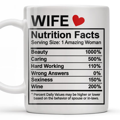 Wife Nutrition Facts Serving Size: 1 Amazing Woman, Nutrition Facts Label - Personalized Custom Coffee Mug - CPL378_MG
