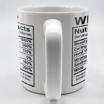 Wife Nutrition Facts Serving Size: 1 Amazing Woman, Nutrition Facts Label - Personalized Custom Coffee Mug - CPL378_MG