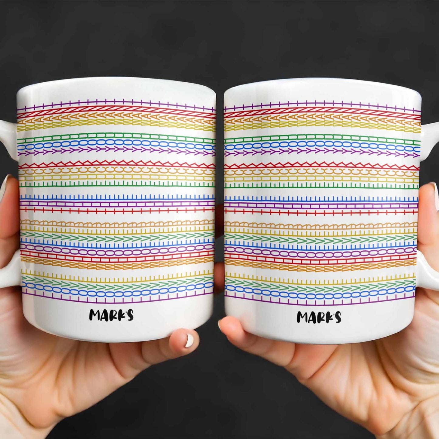 Express Yourself With Colorful Patterns - Personalized Custom Coffee Mug - CPL381_MG