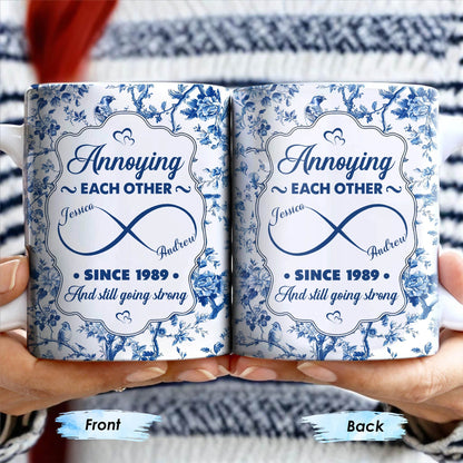 Annoying Each Other Since, Flowers and Birds Design - Personalized Custom Coffee Mug - CPL412_MG