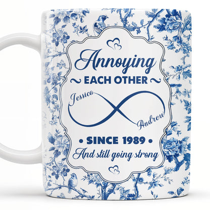 Annoying Each Other Since, Flowers and Birds Design - Personalized Custom Coffee Mug - CPL412_MG