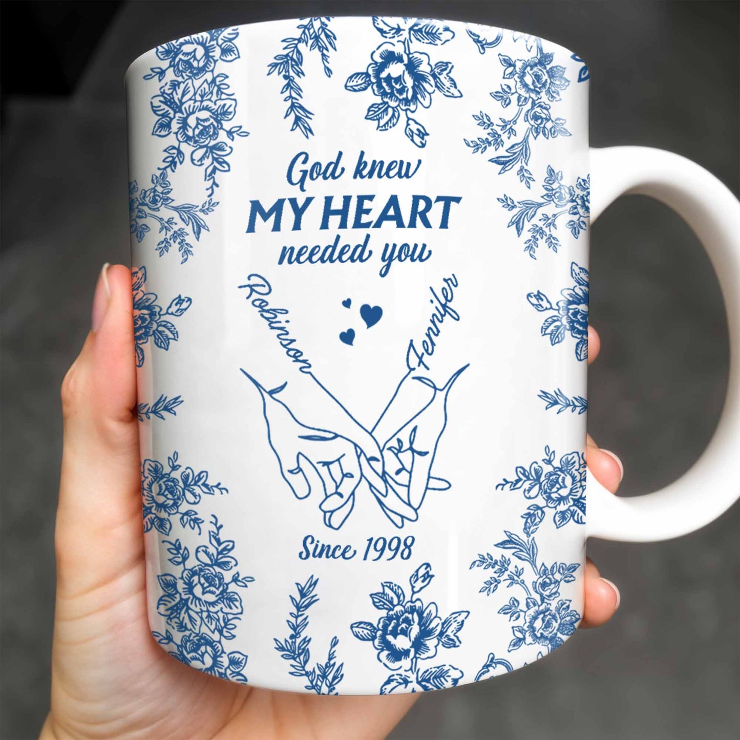 God Knew My Heart Needed You Floral Love Mug - Personalized Custom Coffee Mug - CPL413_MG