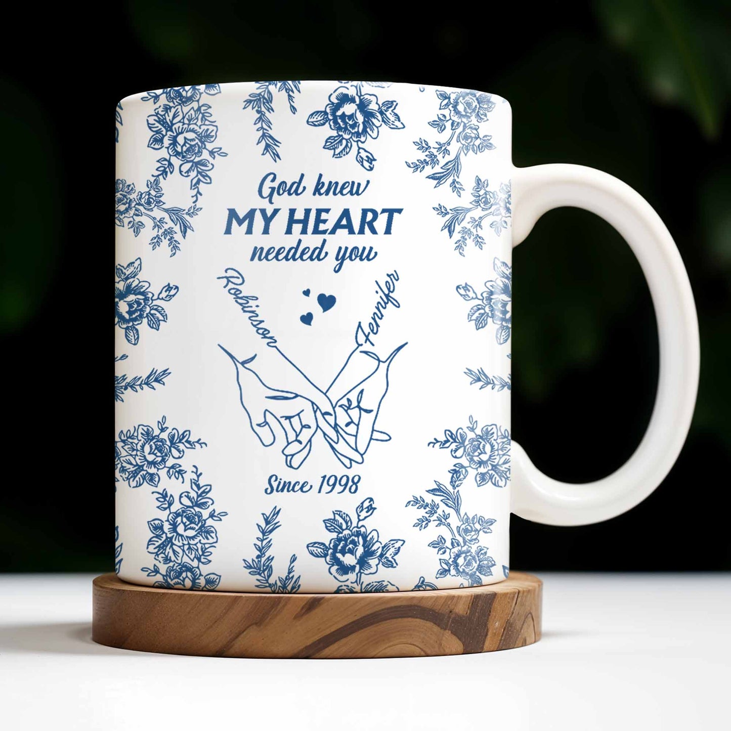God Knew My Heart Needed You Floral Love Mug - Personalized Custom Coffee Mug - CPL413_MG
