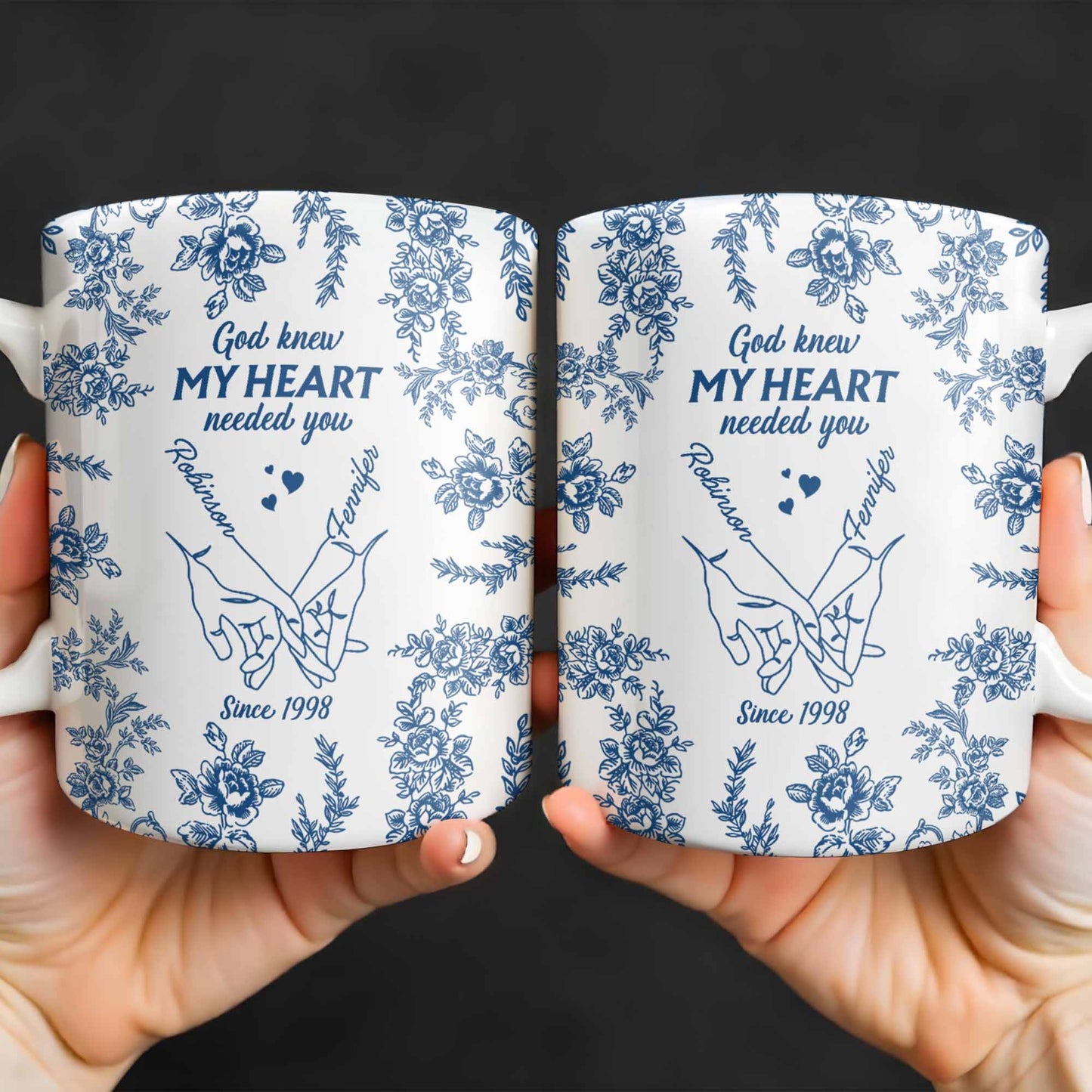 God Knew My Heart Needed You Floral Love Mug - Personalized Custom Coffee Mug - CPL413_MG
