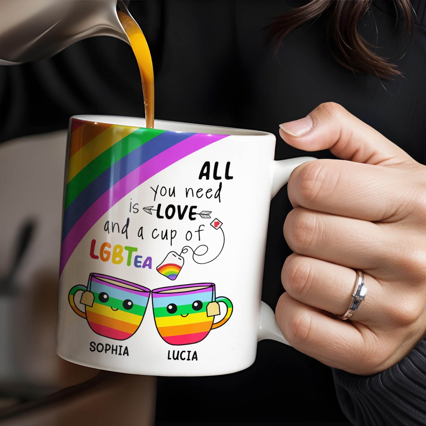 All You Need Is Love And A Cup Of LGBTea - Personalized Custom Coffee Mug - CPL414_MG