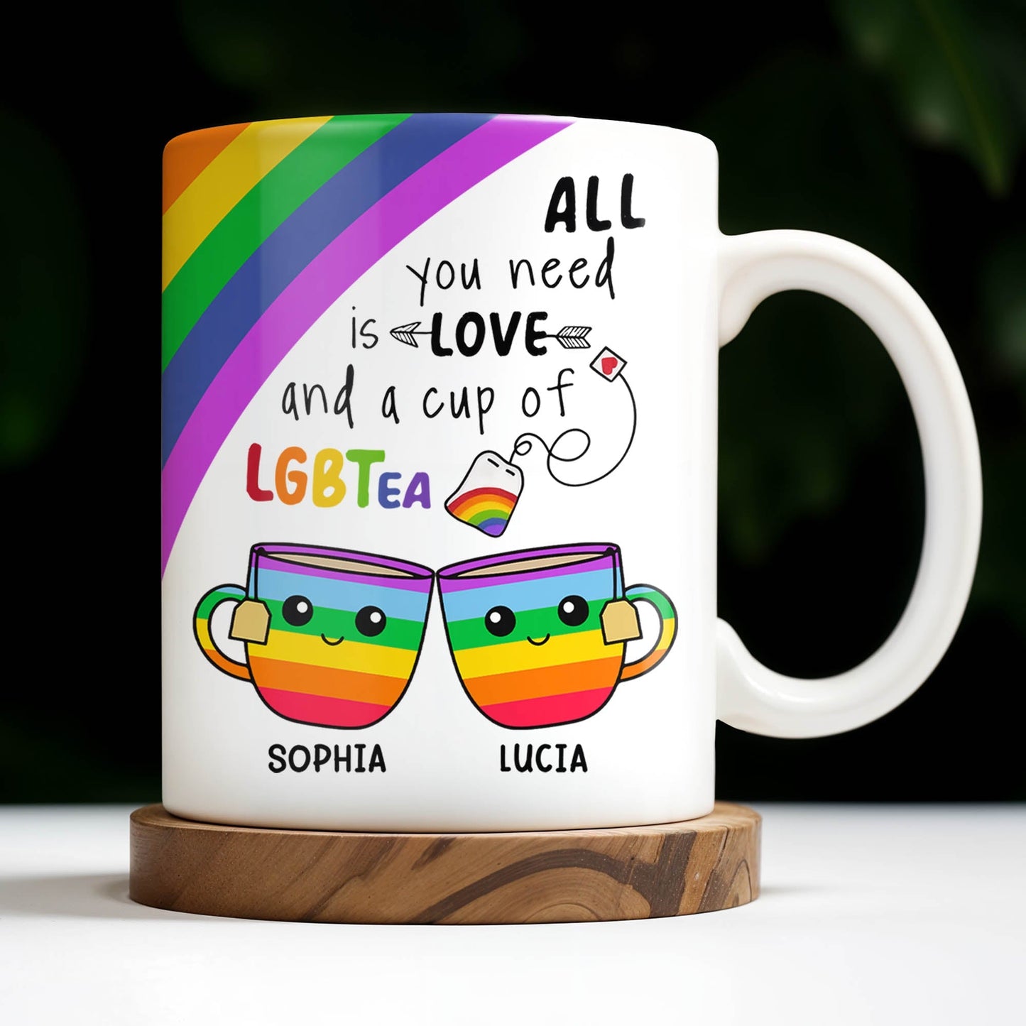 All You Need Is Love And A Cup Of LGBTea - Personalized Custom Coffee Mug - CPL414_MG