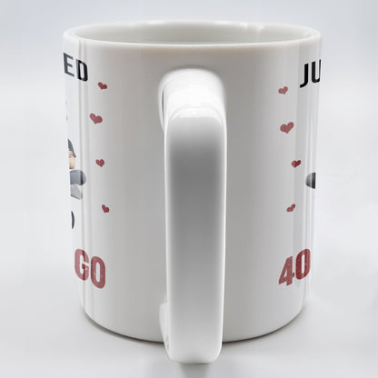 Just Married Cartoon Couple With Hearts - Personalized Custom Coffee Mug - CPL445_MG