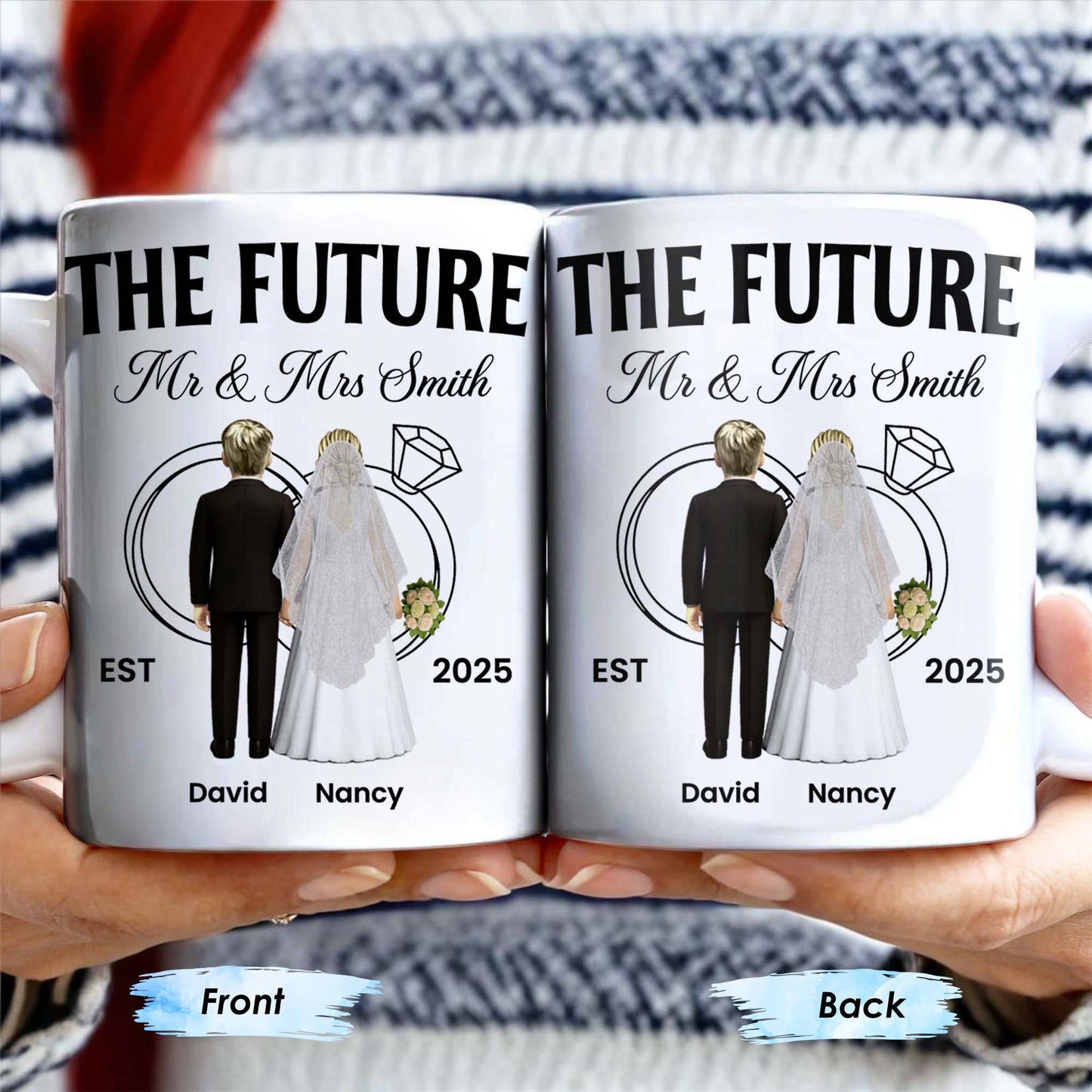 The Future Mr & Mrs, Bride And Groom - Personalized Custom Coffee Mug - CPL455_MG