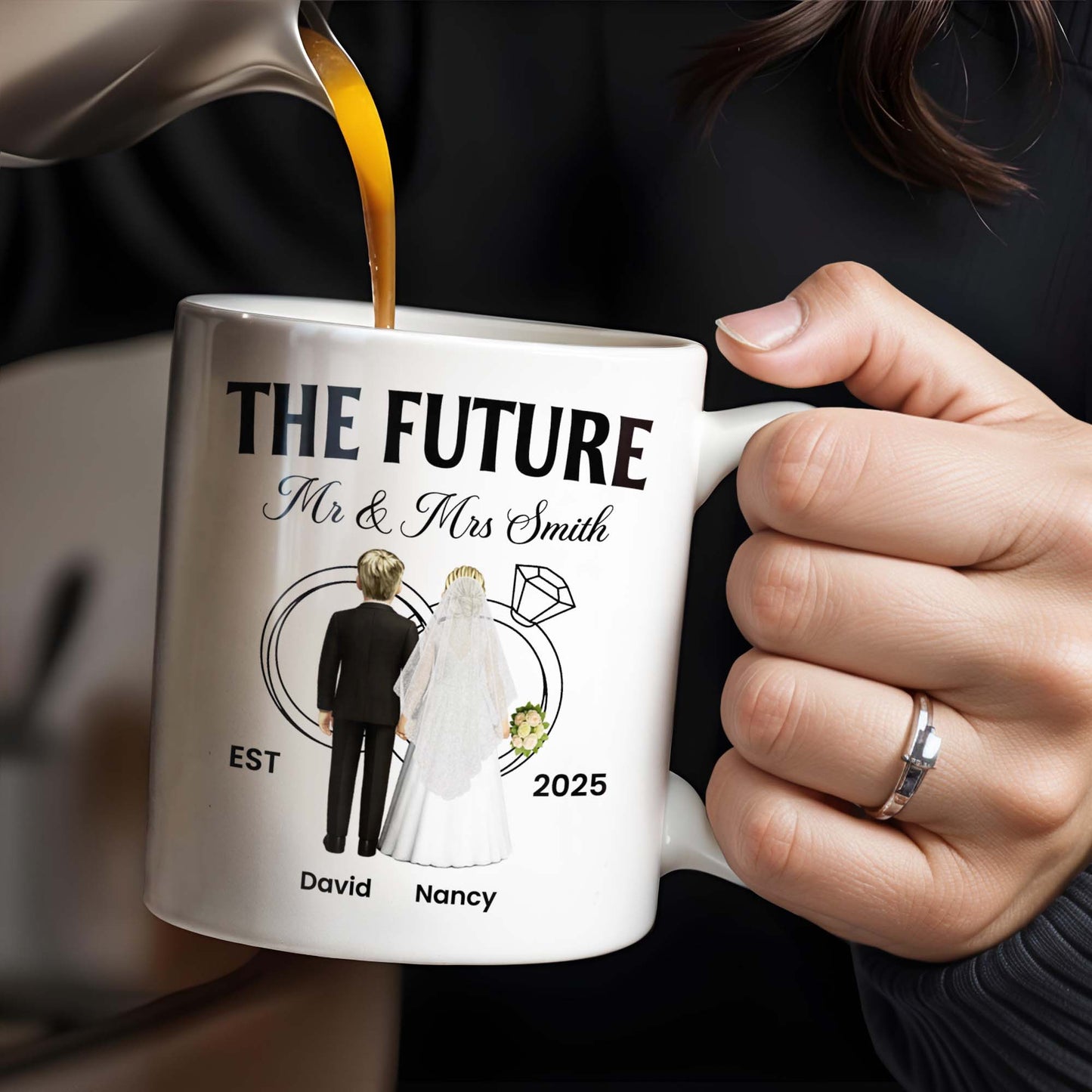 The Future Mr & Mrs, Bride And Groom - Personalized Custom Coffee Mug - CPL455_MG