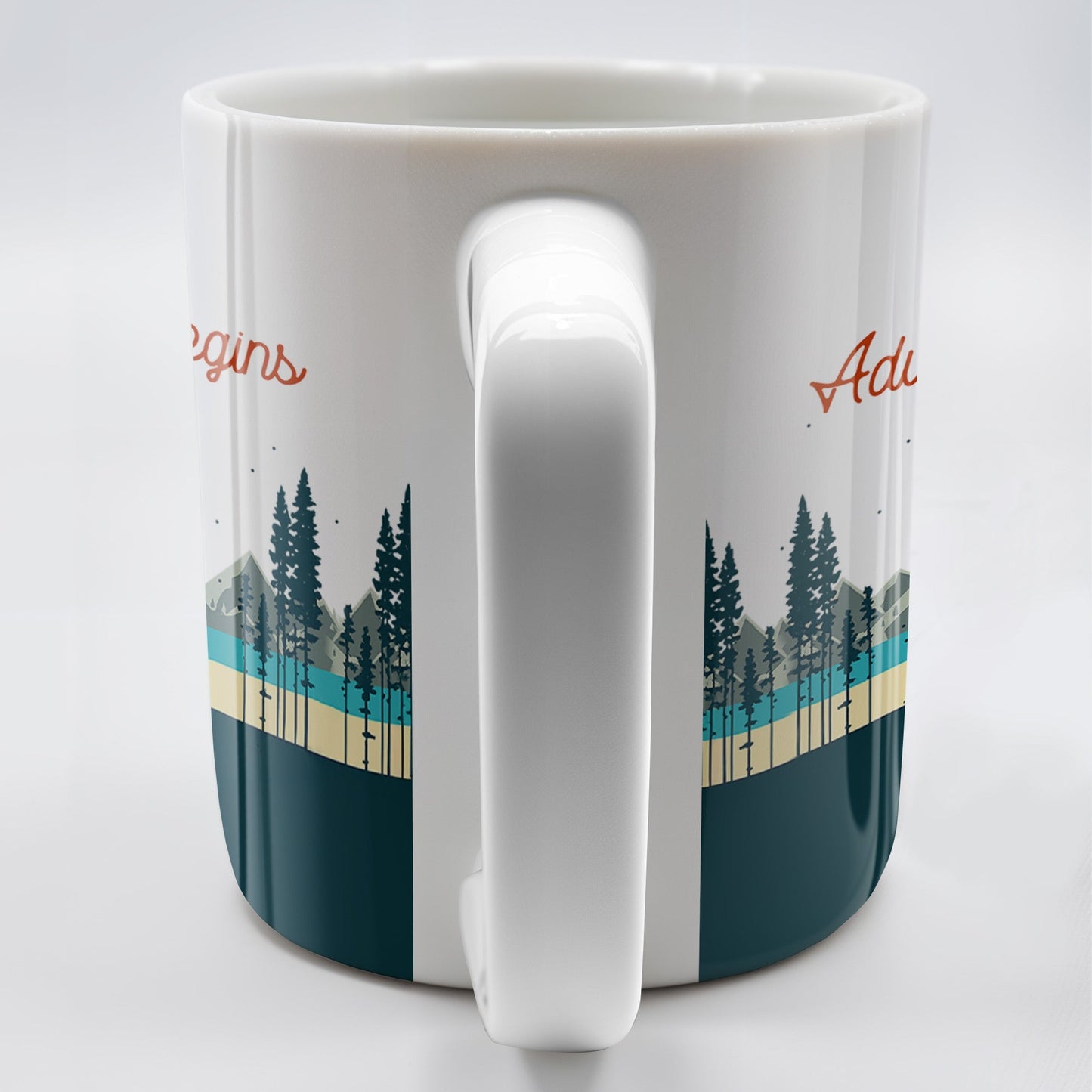 And So The Adventure Begins Featuring Mountains And Sunrise - Personalized Custom Coffee Mug - CPL494_MG