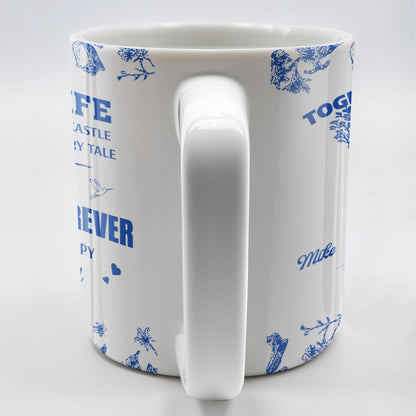 To My Wife You Are My Queen Forever Hearts and Birds Design - Personalized Custom Coffee Mug - CPL513_MG