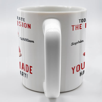 Celebrate The Best Decision, Happy Anniversary With Santa Hats - Personalized Custom Coffee Mug - CPL660_MG