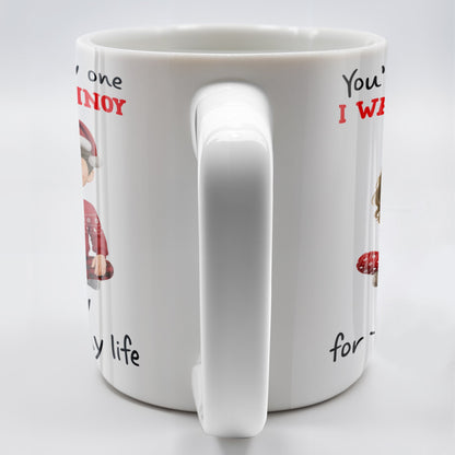 You're The Only One I Want To Annoy, Cartoon Couple With Santa Hats - Personalized Custom Coffee Mug - CPL662_MG