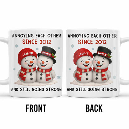 Annoying Each Other Since, Snowmen Design - Personalized Custom Coffee Mug - CPL795_MG