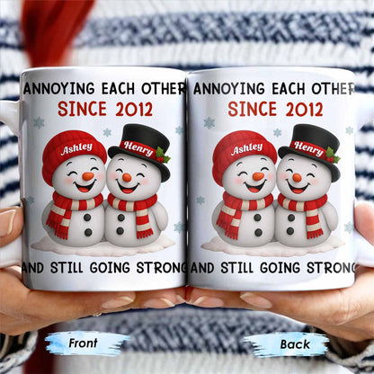 Annoying Each Other Since, Snowmen Design - Personalized Custom Coffee Mug - CPL795_MG