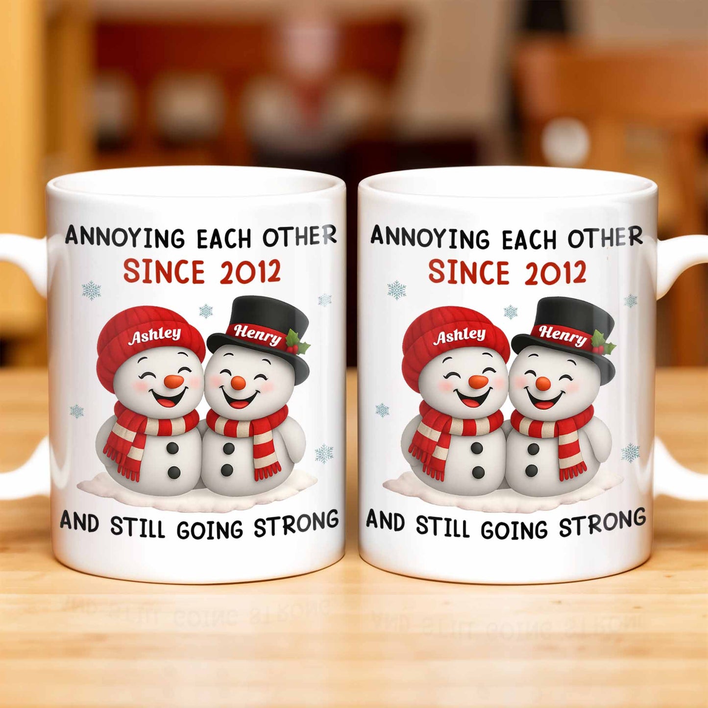 Annoying Each Other Since, Snowmen Design - Personalized Custom Coffee Mug - CPL795_MG