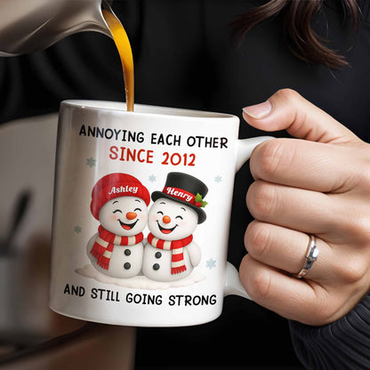 Annoying Each Other Since, Snowmen Design - Personalized Custom Coffee Mug - CPL795_MG
