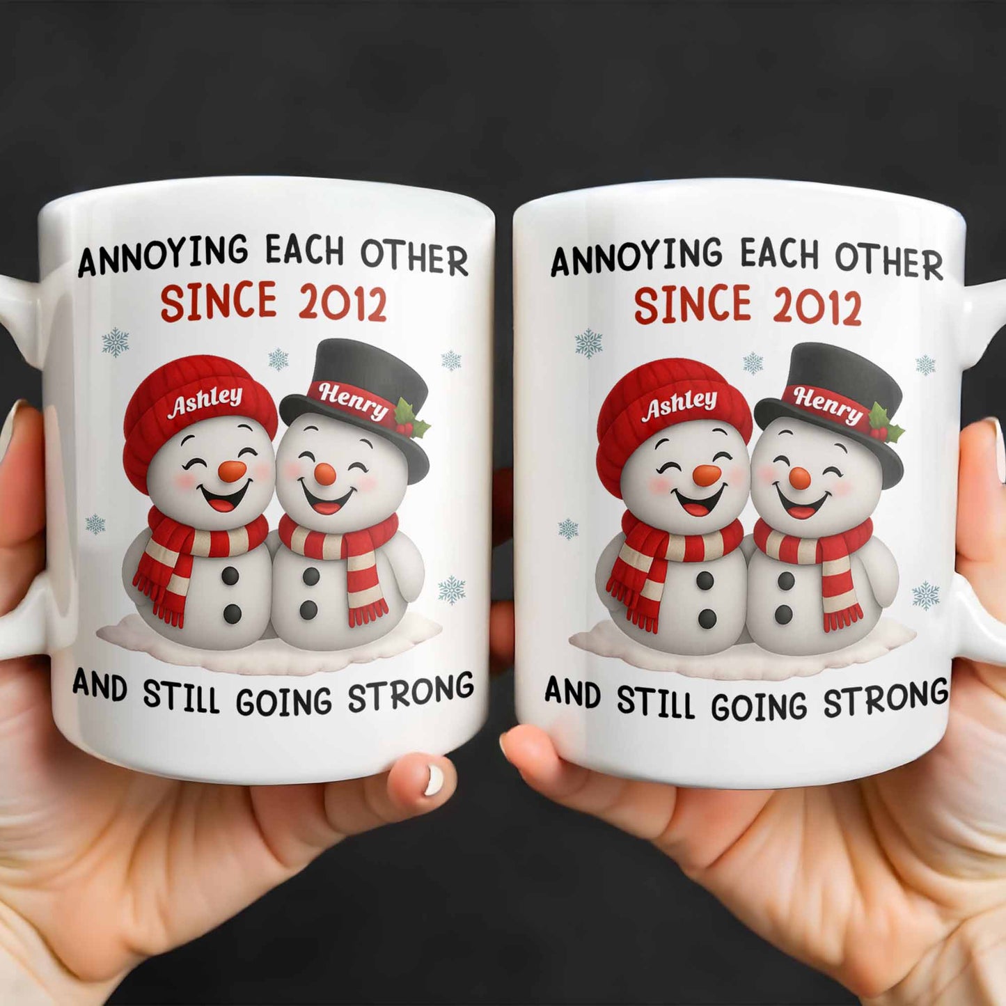 Annoying Each Other Since, Snowmen Design - Personalized Custom Coffee Mug - CPL795_MG