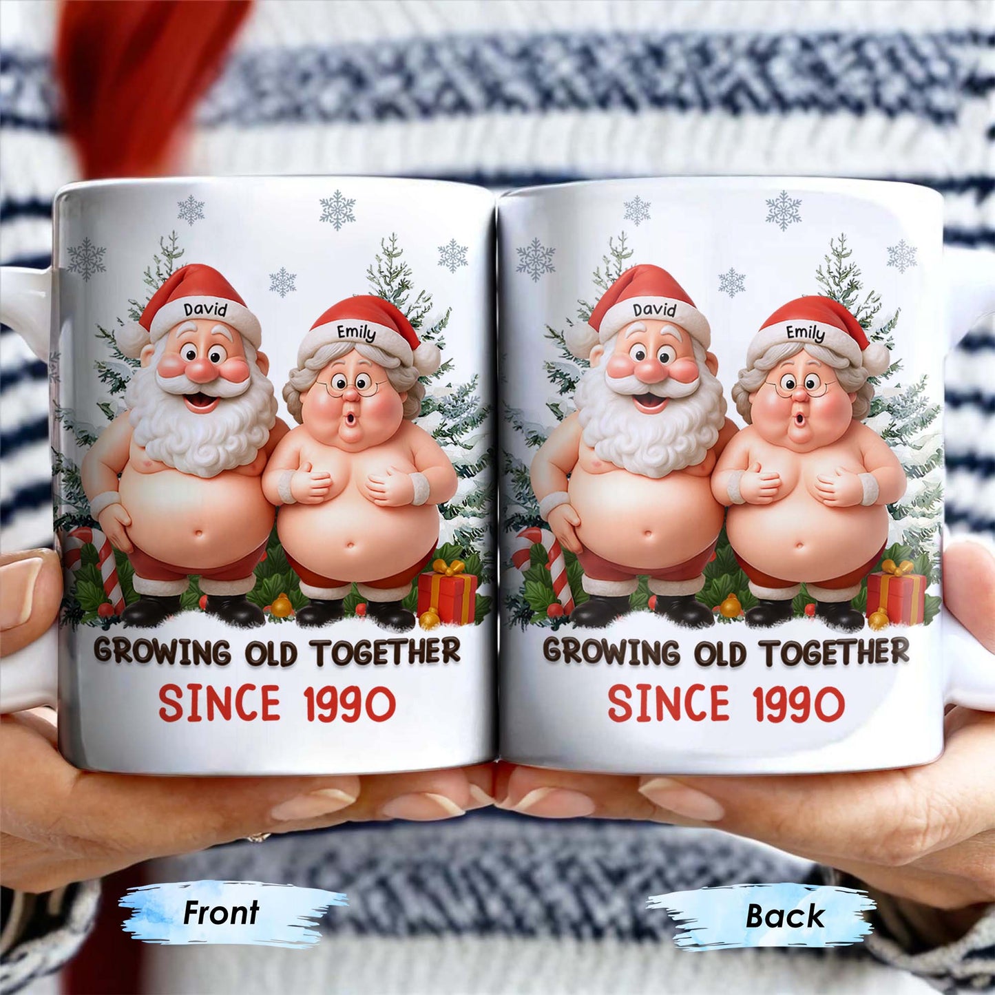 Growing Old Together Santa Claus Christmas Design - Personalized Custom Coffee Mug - CPL798_MG