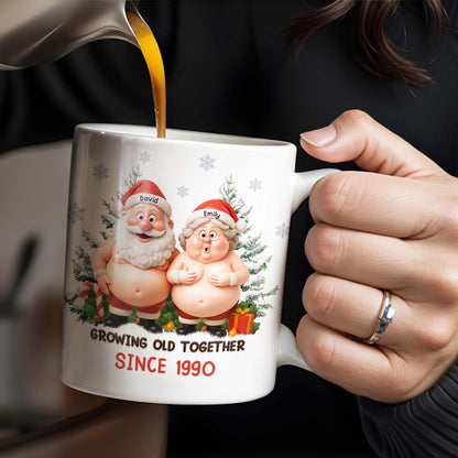 Growing Old Together Santa Claus Christmas Design - Personalized Custom Coffee Mug - CPL798_MG