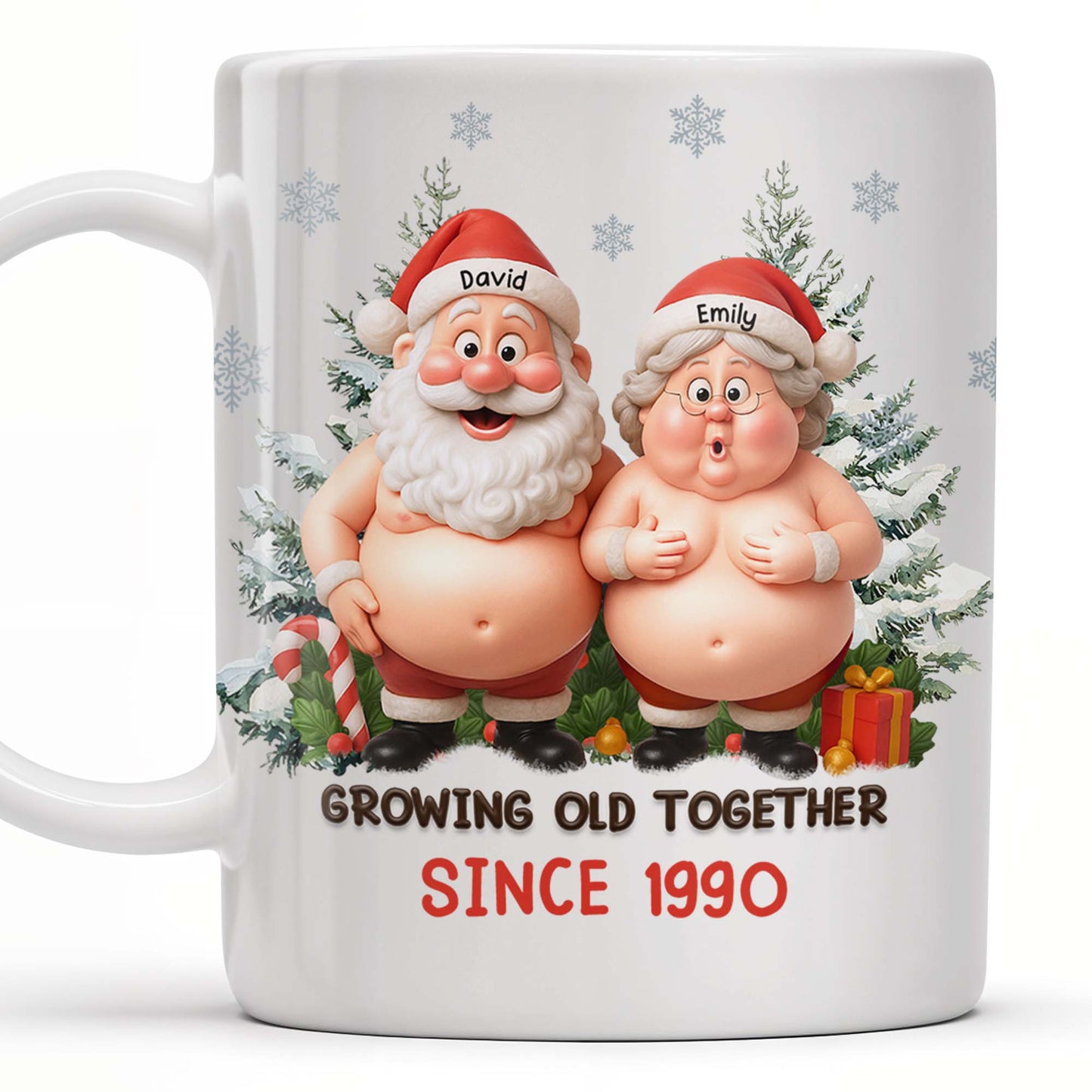Growing Old Together Santa Claus Christmas Design - Personalized Custom Coffee Mug - CPL798_MG