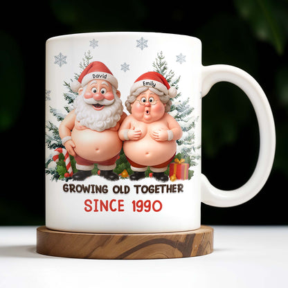 Growing Old Together Santa Claus Christmas Design - Personalized Custom Coffee Mug - CPL798_MG