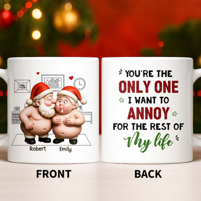 To My Wonderful Wife Merry Christmas With All My Love Santa And Elf - Personalized Custom Coffee Mug - CPL863_MG