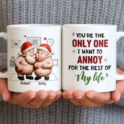 To My Wonderful Wife Merry Christmas With All My Love Santa And Elf - Personalized Custom Coffee Mug - CPL863_MG